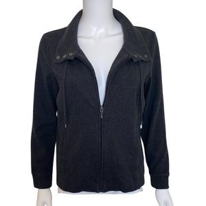 Petite Gray Zip Up Sweatshirt